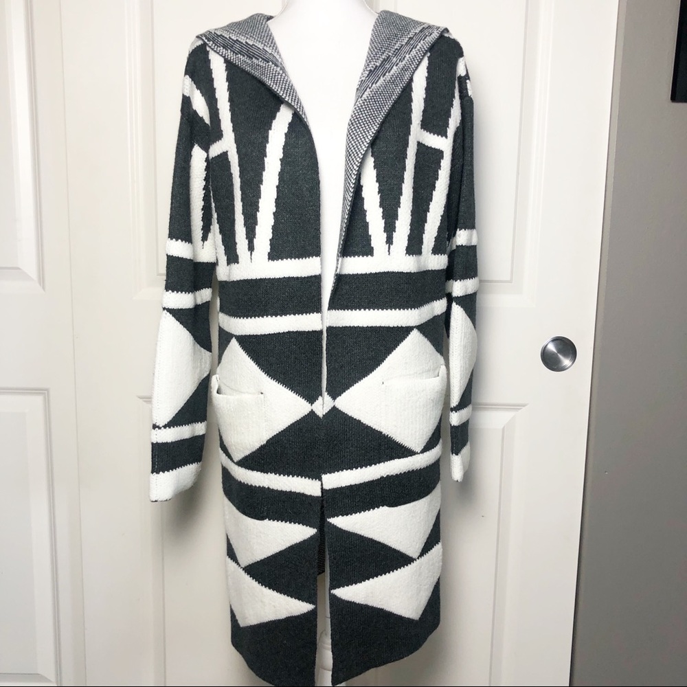 Southwest Sweater Cardigan Hooded Blanket Duster